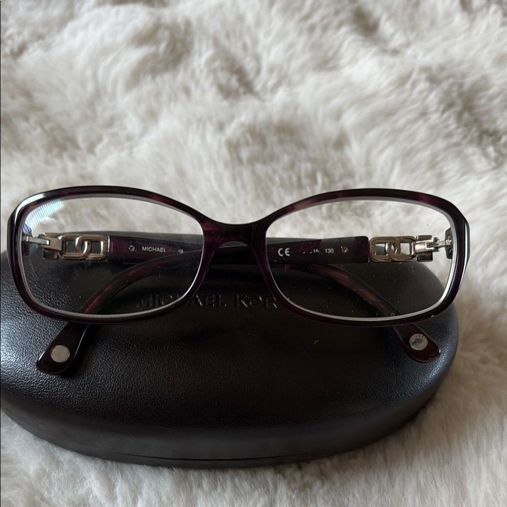 Michael Kors Purple Rectangular Glasses